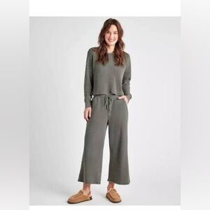 Splendid Collection Alina Waffle Wide Leg Crop Pants